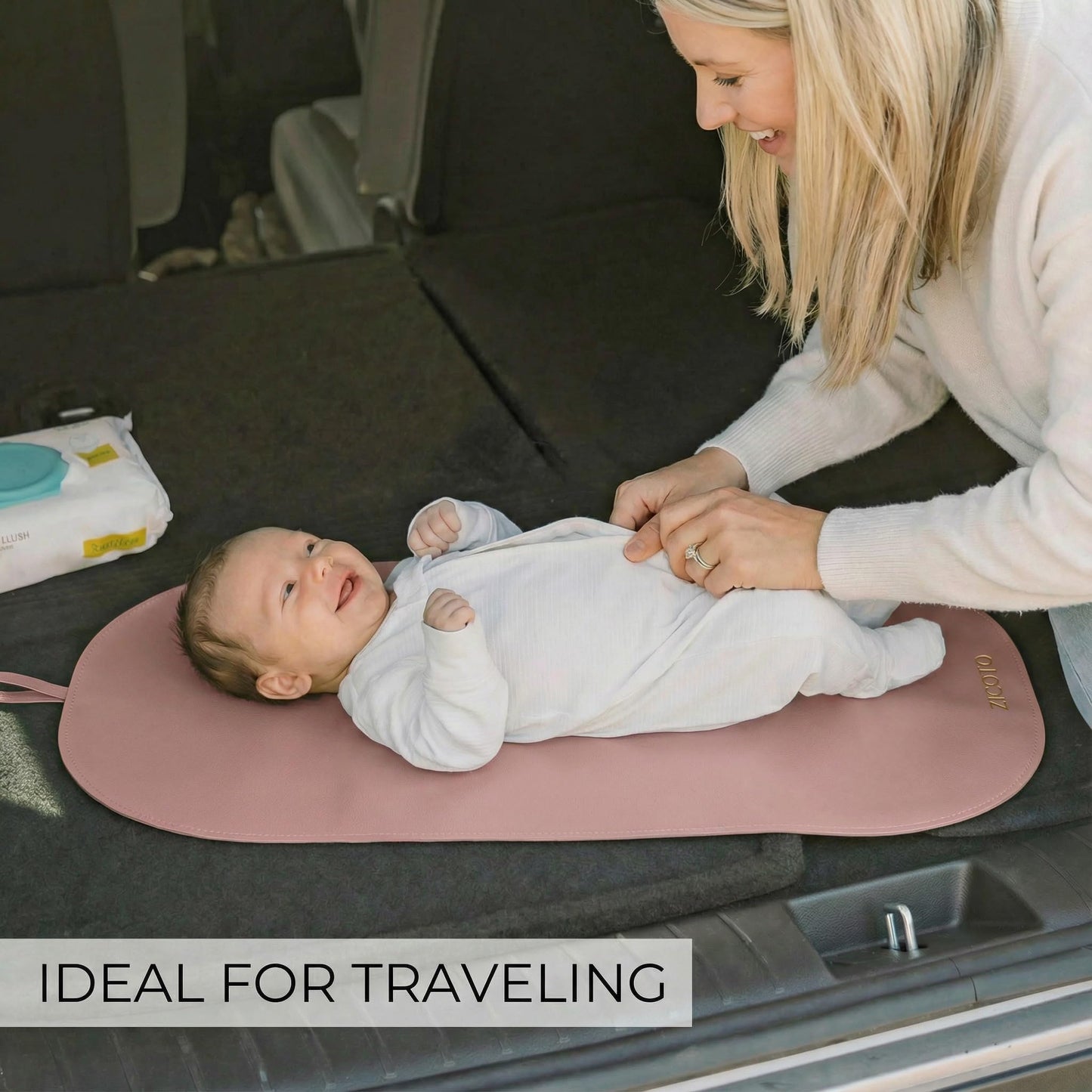 Beautiful Portable Baby Changing Pad - Wipeable and Easy to Clean Diaper Changing Mat - The Perfect Waterproof Vegan Leather Pad for Traveling