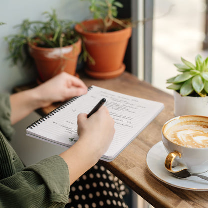 Aesthetic Spiral Notebook Journal and Pastel Sticky Notes Set of 528 with Tabs Bundle - Cute School Accessories, College, Students, Teachers or Office Desk Supplies for Women