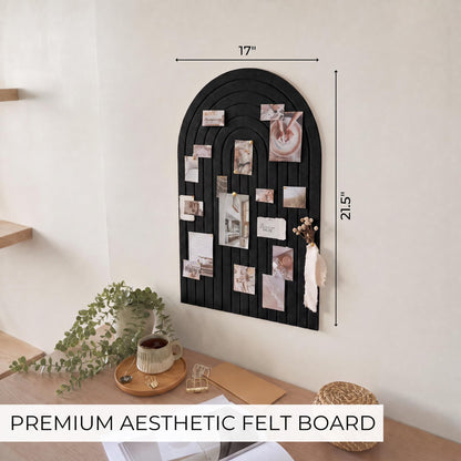 Large Arched Textured Felt Bulletin Board - Cork Board Alternative