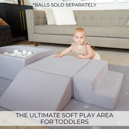 ZICOTO Fun Climbing Toys and Foam Play Area for Toddlers Aged 1-3 - Perfect for Little Ones to Safely Learn New Skills - Inside Playground/Gym Set incl. Four Soft Blocks and a Ball Pit