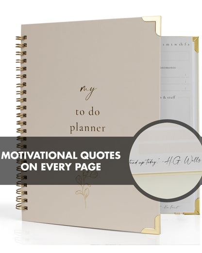 Beautiful To Do List Notebook - Aesthetic Daily Planner to Easily Organize Your Tasks And Boost Productivity - Stylish Undated Planner And School or Office Supplies For Women