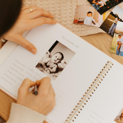 Keepsake Baby Memory Book for Boys and Girls - Timeless First 5 Year Baby Book - Neutral Journal Scrapbook or Photo Album - Record a Milestone for Every Event from Birth to Age 5
