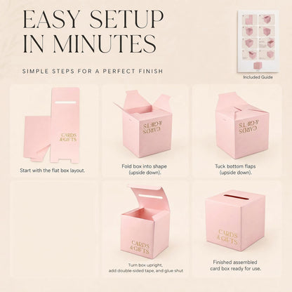 ZICOTO Elegant Wedding Card Box for a Beautiful Reception Gift Table – Lovely Card Box for Wedding, Graduation and Celebration Decor – Charming Envelope Gift Box