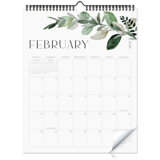 Aesthetic 2026 Wall Calendar - Runs Until December 2026 - The Perfect Large Modern Greenery Calendar Planner for Easy Organizing