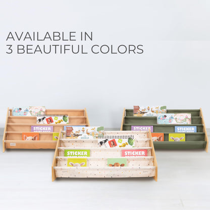 ZICOTO Decorative Wooden Bookshelf for Kids Rooms - Keeps Plenty of Books Neatly Organized & Within Reach for Toddlers - Easy Install Montessori Book Shelf for Baby's Bedroom or Playroom Decor