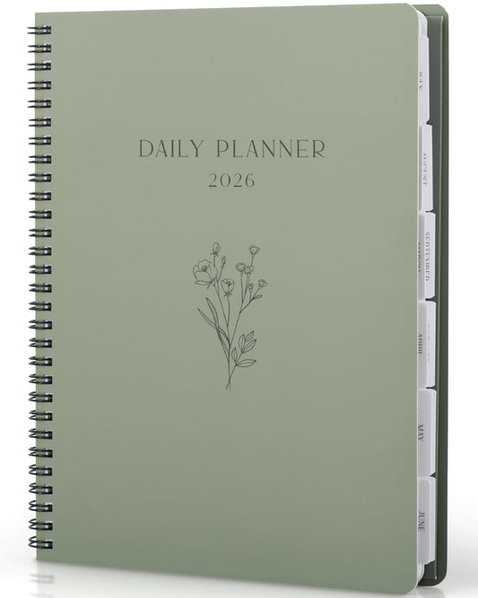 Beautiful 2026 Daily Planner - 7" x 10" Daily Planner for Women or Men with Weekly & Monthly Spreads for Easy Planning - Perfect Calendar Book To Organize All Tasks and Boost Productivity