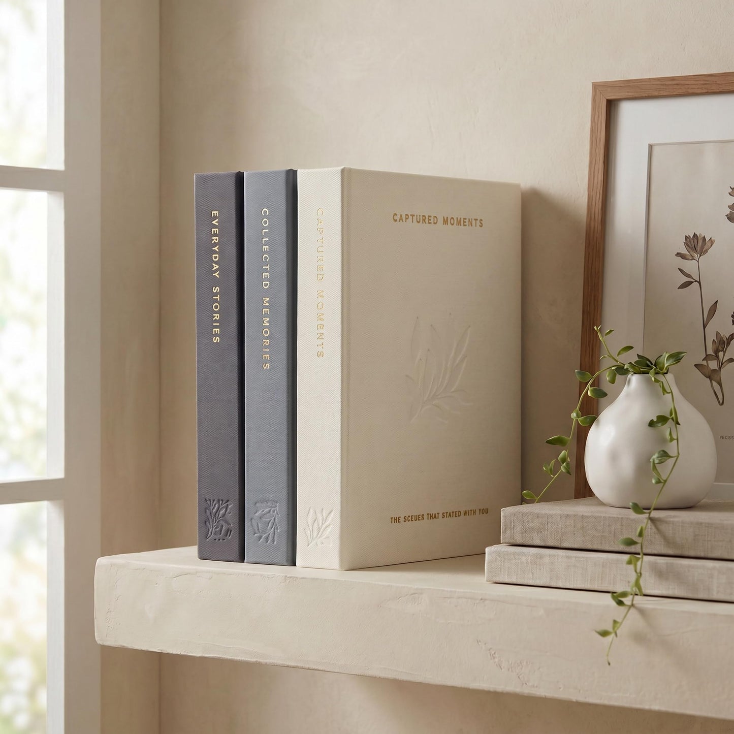 Beautiful Photo Album Set of 3 For 4x6 Photos - Safely Holds Up To 216 Pictures of Unique Memories - The Perfect Small Photo Book Set To Store All Pictures of Treasured Family, Baby or Wedding Moments