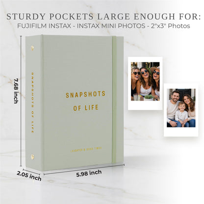 Beautiful Photo Album for 2x3 in Polaroid Photos - Safely Holds Your 240 Pictures Of Unique Memories - The Perfect Instax Mini Compatible Photo Book To Store Pictures Or Trading Collection Cards