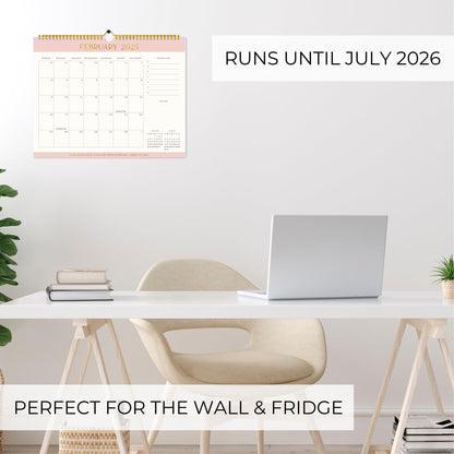 Aesthetic 2025-2026 Wall Calendar - Runs from January 2025 Until July 2026 - The Perfect Wall Hanging Calendar Planner for Easy Organizing
