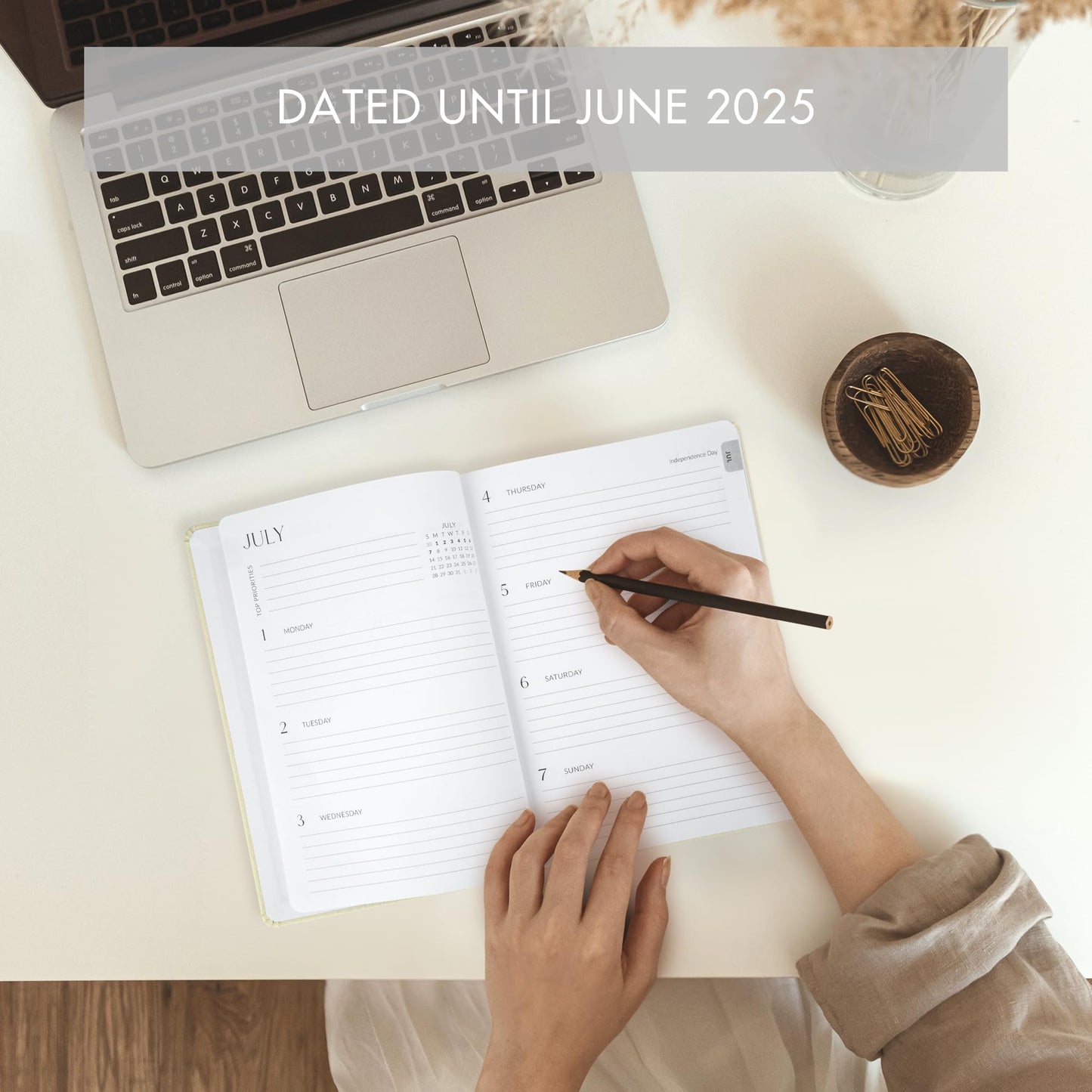 Beautiful 2024-2025 Academic Planner - A 6.7" x 9.7" Daily Planner for Women or Men with Weekly & Monthly Spreads For The 24-25 School Year - Runs From July 2024 - June 2025
