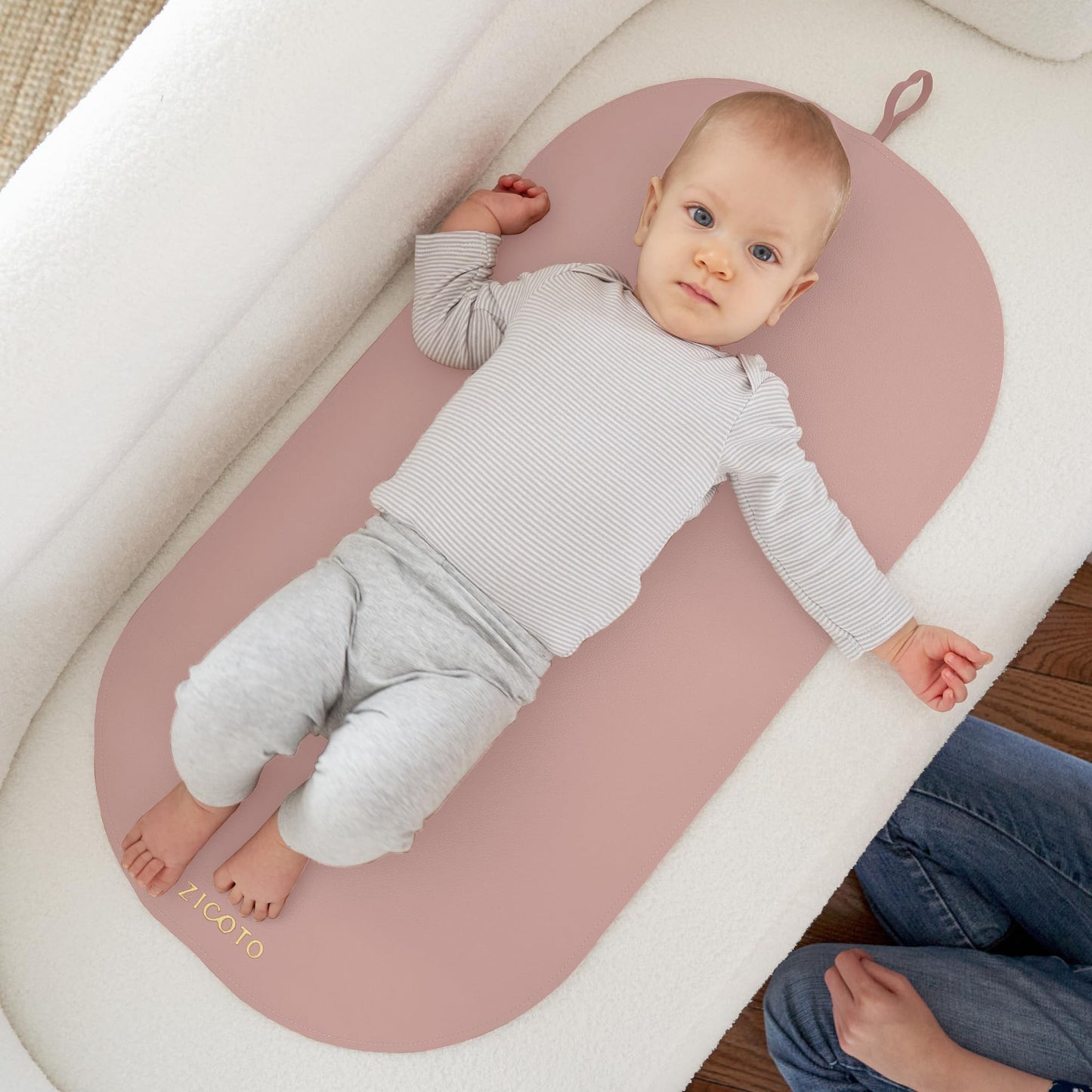 Beautiful Portable Baby Changing Pad - Wipeable and Easy to Clean Diaper Changing Mat - The Perfect Waterproof Vegan Leather Pad for Traveling