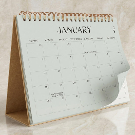 Aesthetic Desk Calendar 2026-2027 - Runs from January 2026 until July 2027 - Beautiful Small 26-27 Flip Desktop Calendar for Easy Organizing