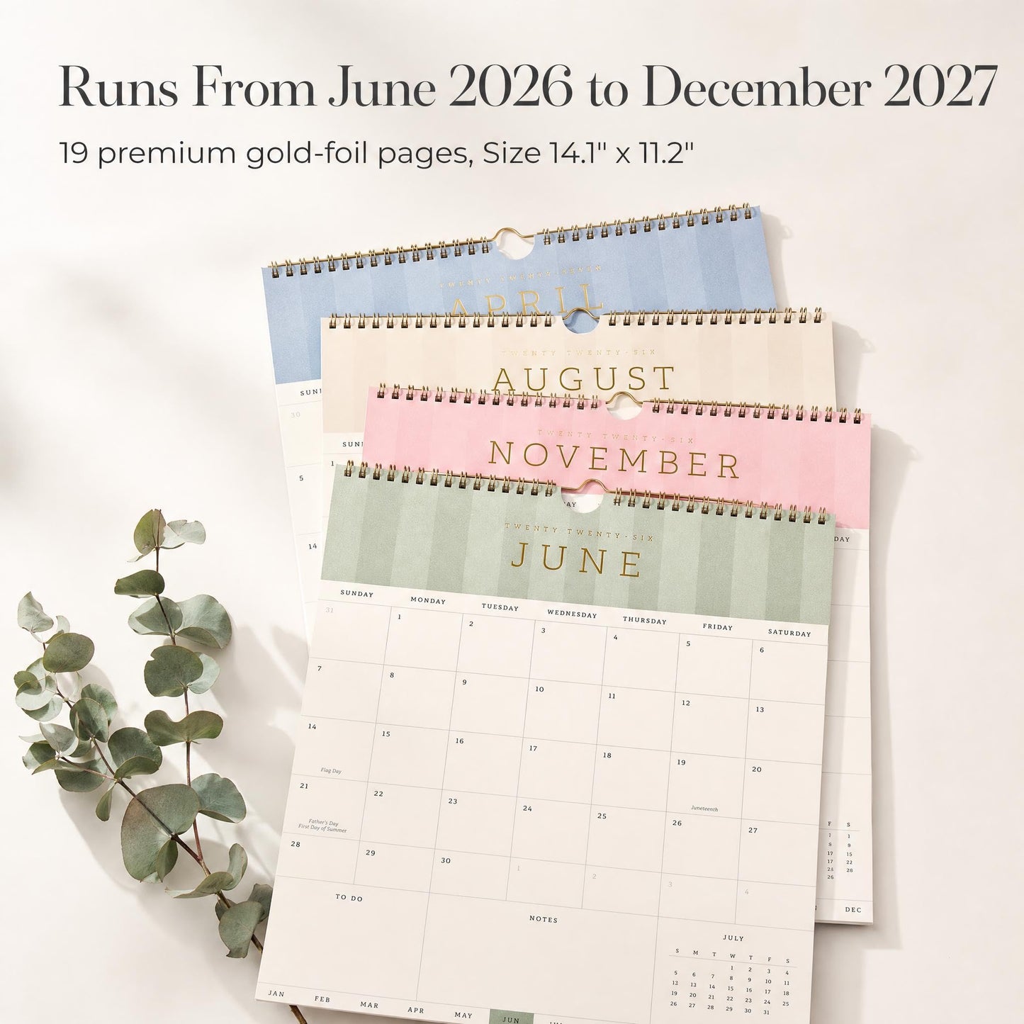 Aesthetic 2026-2027 Wall Calendar - Runs from June 2026 Until December 2027 - The Perfect Modern Calendar Planner for Easy Organizing