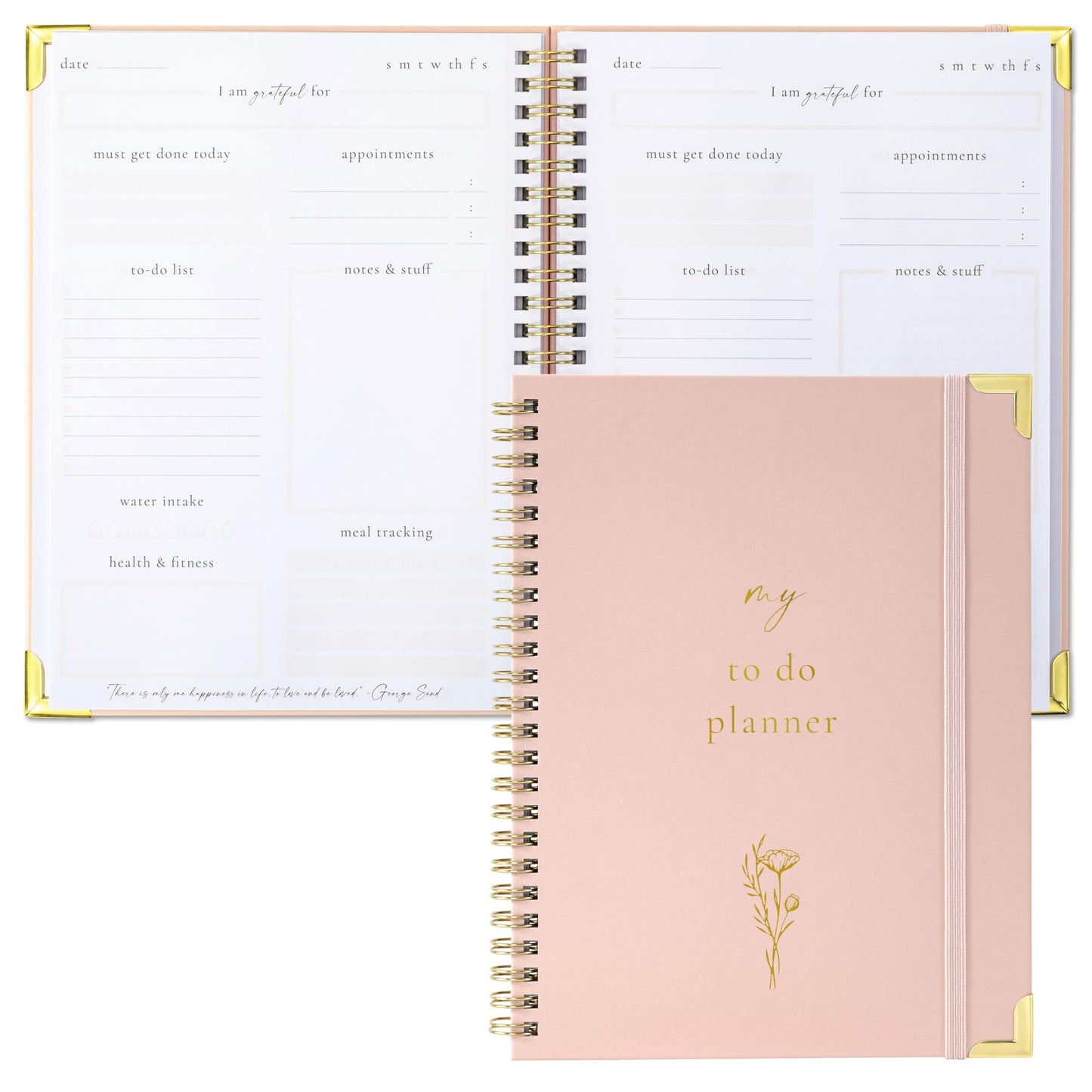 Beautiful To Do List Notebook - Aesthetic Daily Planner to Easily Organize Your Tasks And Boost Productivity - Stylish Undated ADHD Planner Gift and The Perfect School or Office Supplies For Women