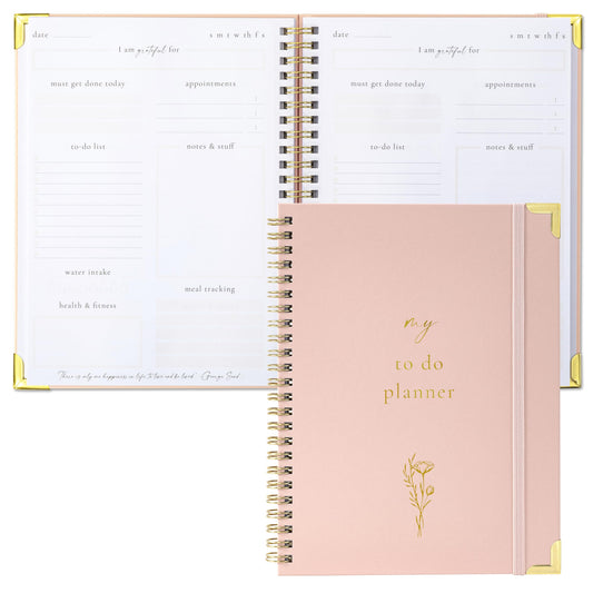 Beautiful To Do List Notebook - Aesthetic Daily Planner to Easily Organize Your Tasks And Boost Productivity - Stylish Undated ADHD Planner Gift and The Perfect School or Office Supplies For Women