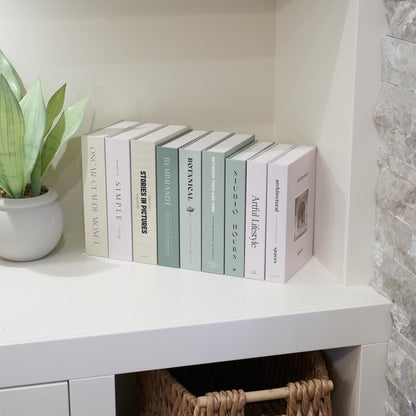 Beautiful Decorative Books - Set of 9 Boxes Enhance Your Coffee Table, Bookshelf or Mantel Shelf Decor - Aesthetic Fake/Faux Books for Modern Home Decoration, Photo Storage and as a Keepsake Box