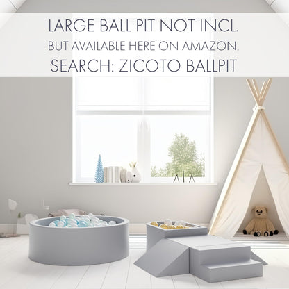 ZICOTO Fun Climbing Toys and Foam Play Area for Toddlers Aged 1-3 - Perfect for Little Ones to Safely Learn New Skills - Inside Playground/Gym Set incl. Four Soft Blocks and a Ball Pit