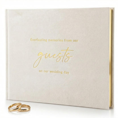 ZICOTO Beautiful Wedding Guest Book for Your Wedding Reception - Simply Elegant Guestbook to Sign in and Add Polaroid Photos - The Perfect Baby Shower Guest Book for The Special Day