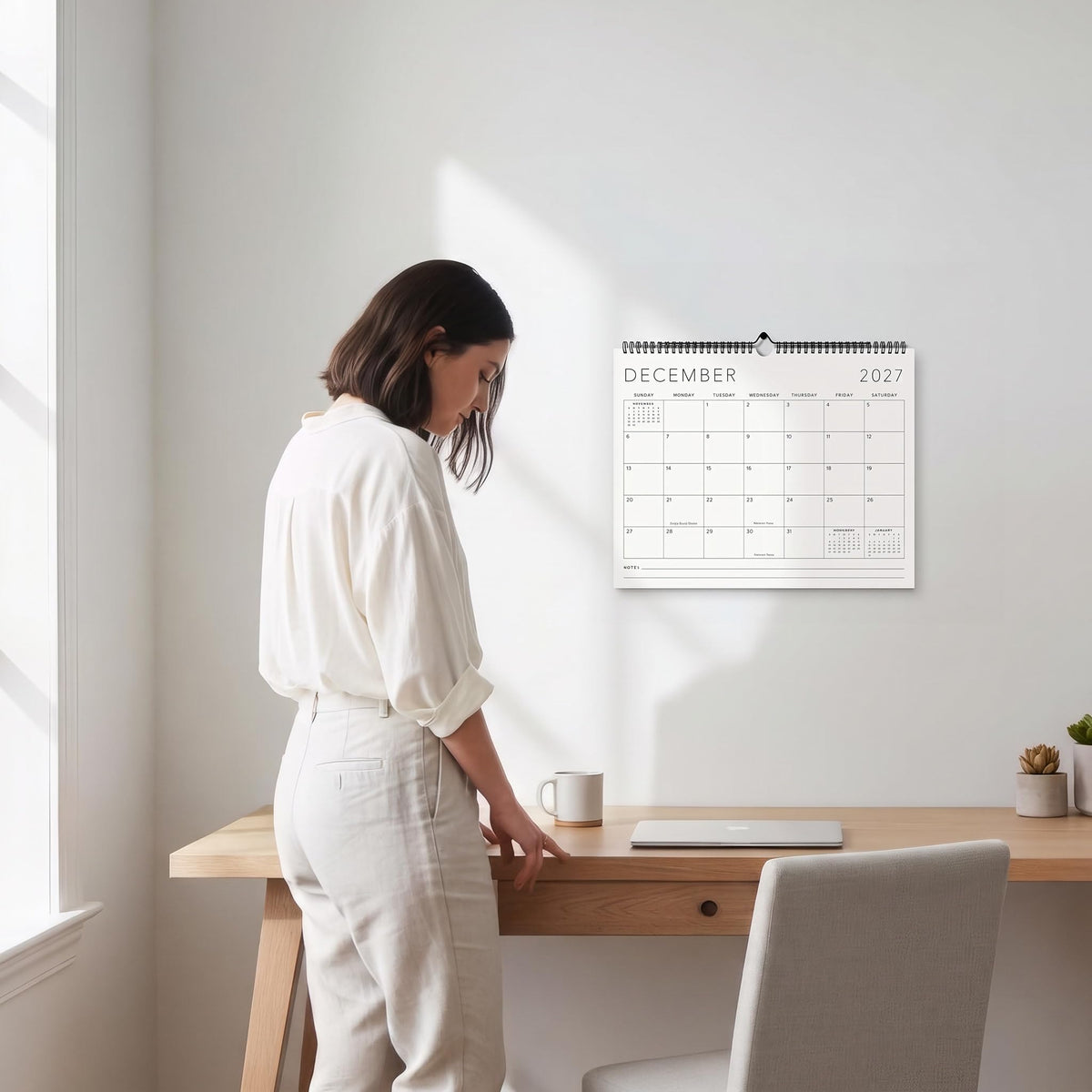 Beautiful 2027-2028 Wall Calendar - Runs from January 2027 - July 2028