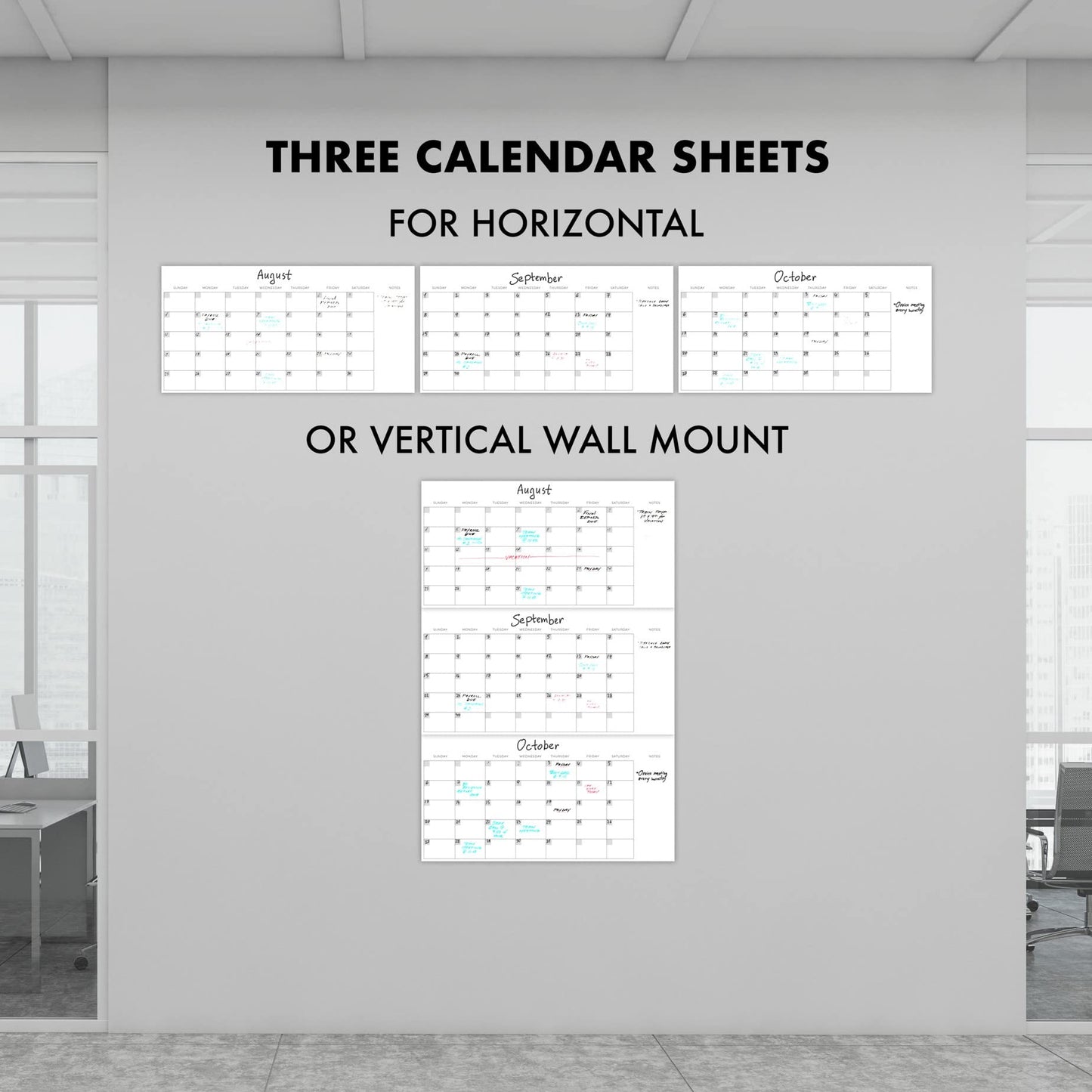 3 Month Dry Erase Wall Calendar for Easy Planning - Erasable 30" x 45" Calendar for White Boards - A Great Planner and Visual Organizer For Your Home or Office Wall