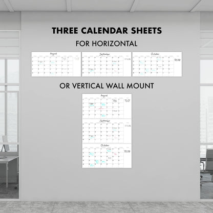 3 Month Dry Erase Wall Calendar for Easy Planning - Erasable 30" x 45" Calendar for White Boards - A Great Planner and Visual Organizer For Your Home or Office Wall