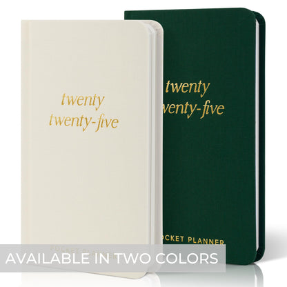 Beautiful 2025 Pocket Calendar - Small 6" x 3.5" Daily Planner Book For Womens Purse with Weekly & Monthly Spreads for Easy Planning - Runs Until December 2025