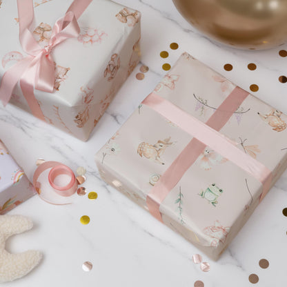 ZICOTO Beautiful Gift Wrapping Paper Rolls for Baby Shower - Cute Set of 3 Quality Rolls For Girls Birthdays & Baby Showers - Add a Touch of Magic to Every Gift You Wrap - 17 x 120 in