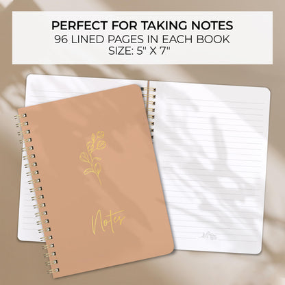 ZICOTO Aesthetic Spiral Notebook Set of 3 For Women - Cute College Ruled 7x5 Journal/Notebook with Lined Pages - Perfect Supplies to Stay Organized at Work or School