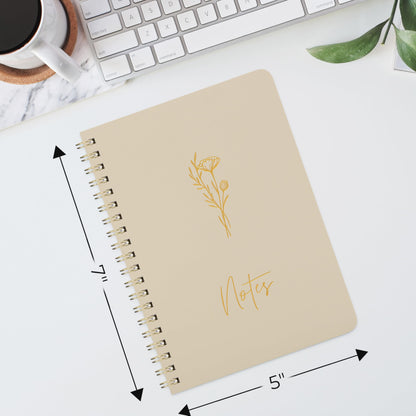 ZICOTO Aesthetic Spiral Notebook Set of 3 For Women - Cute College Ruled 7x5 Journal/Notebook with Lined Pages - Perfect Supplies to Stay Organized at Work or School
