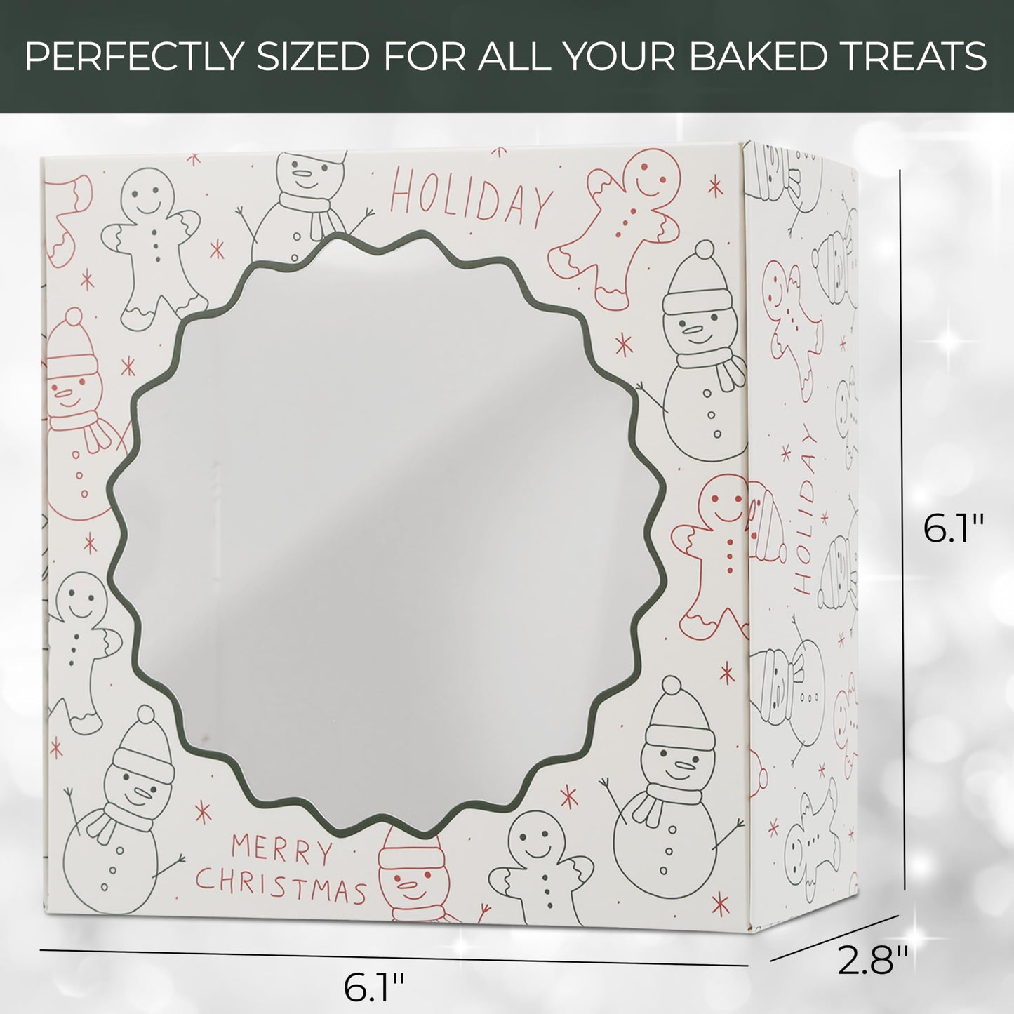 Beautiful Christmas Cookie Boxes Set Of 9 - Cute Containers Are Perfect To Share Delicious Homemade Cookies, Candy Or Cupcakes With Friends & Family - Sturdy Tins With Lids For Holiday Gift Giving