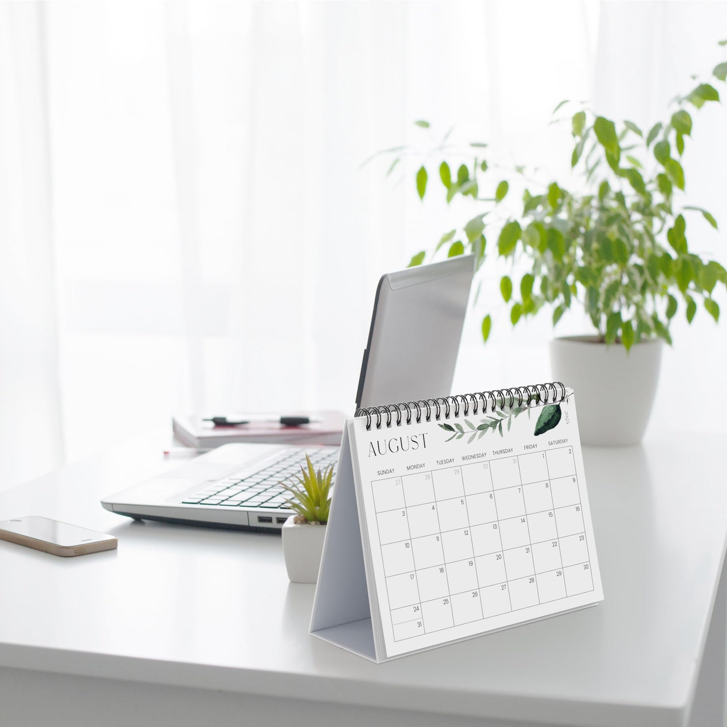 Aesthetic Desk Calendar 2025-2026 - Runs June 2025 until December 2026 - Beautiful Small Flip Desktop Calendar for Easy Organizing