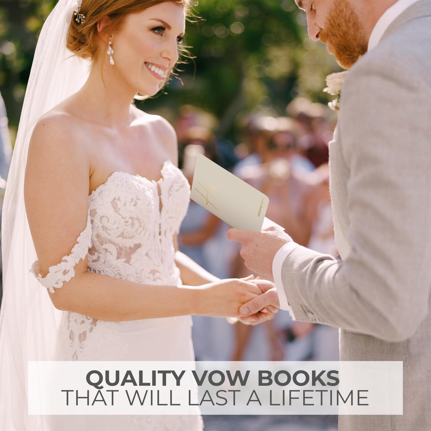 Elegant Vow Books With Gold Foil Lettering For Your Wedding - Perfectly Sized His and Hers Vow Books With Plenty Of Pages To Write Whatever is on Your Heart - A Beautiful Addition For The Wedding Day