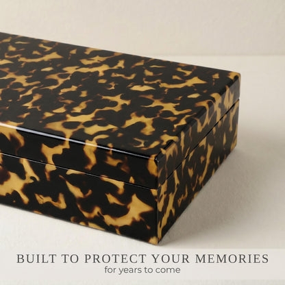 ZICOTO Decorative Storage Boxes - Set of 2 Tortoise Shell Organizer Boxes