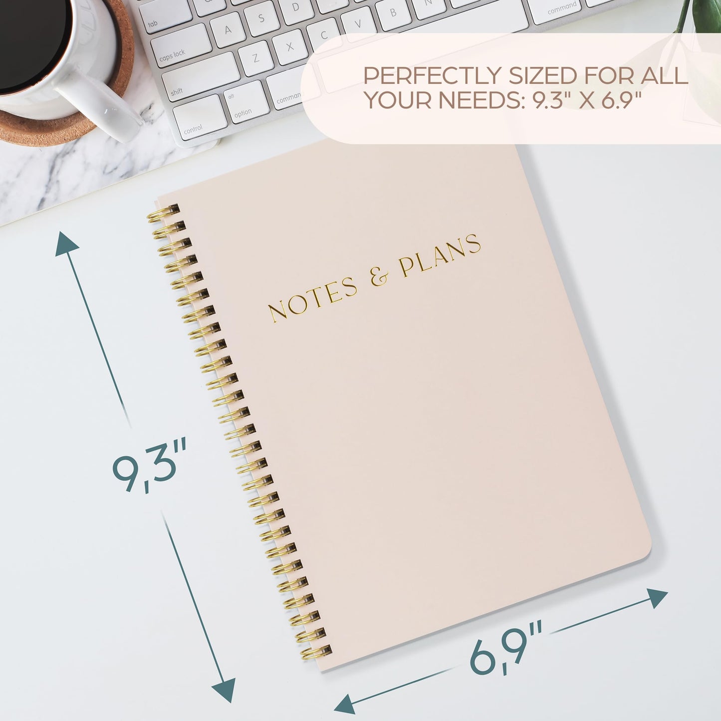 Beautiful Daily Planner And Notebook With Hourly Schedule - Aesthetic Spiral To do List Notepad to Easily Organize Your Tasks And Appointments - Stylish Book And School Or Office Supplies For Women