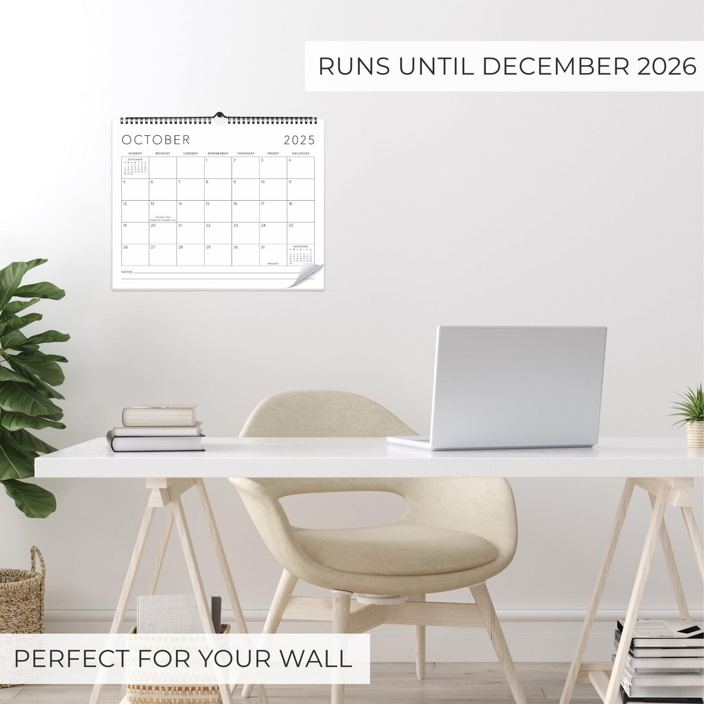 Beautiful 2025-2026 Wall Calendar - Runs from July 2025 until December 2026 - Large 14.5" x 11.5" Office Wall Calendar for Easy Organizing