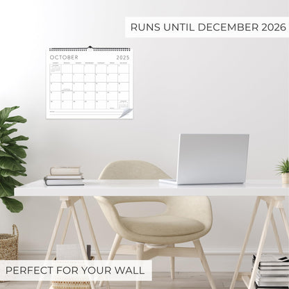 Beautiful 2025-2026 Wall Calendar - Runs from July 2025 until December 2026 - Large 14.5" x 11.5" Office Wall Calendar for Easy Organizing