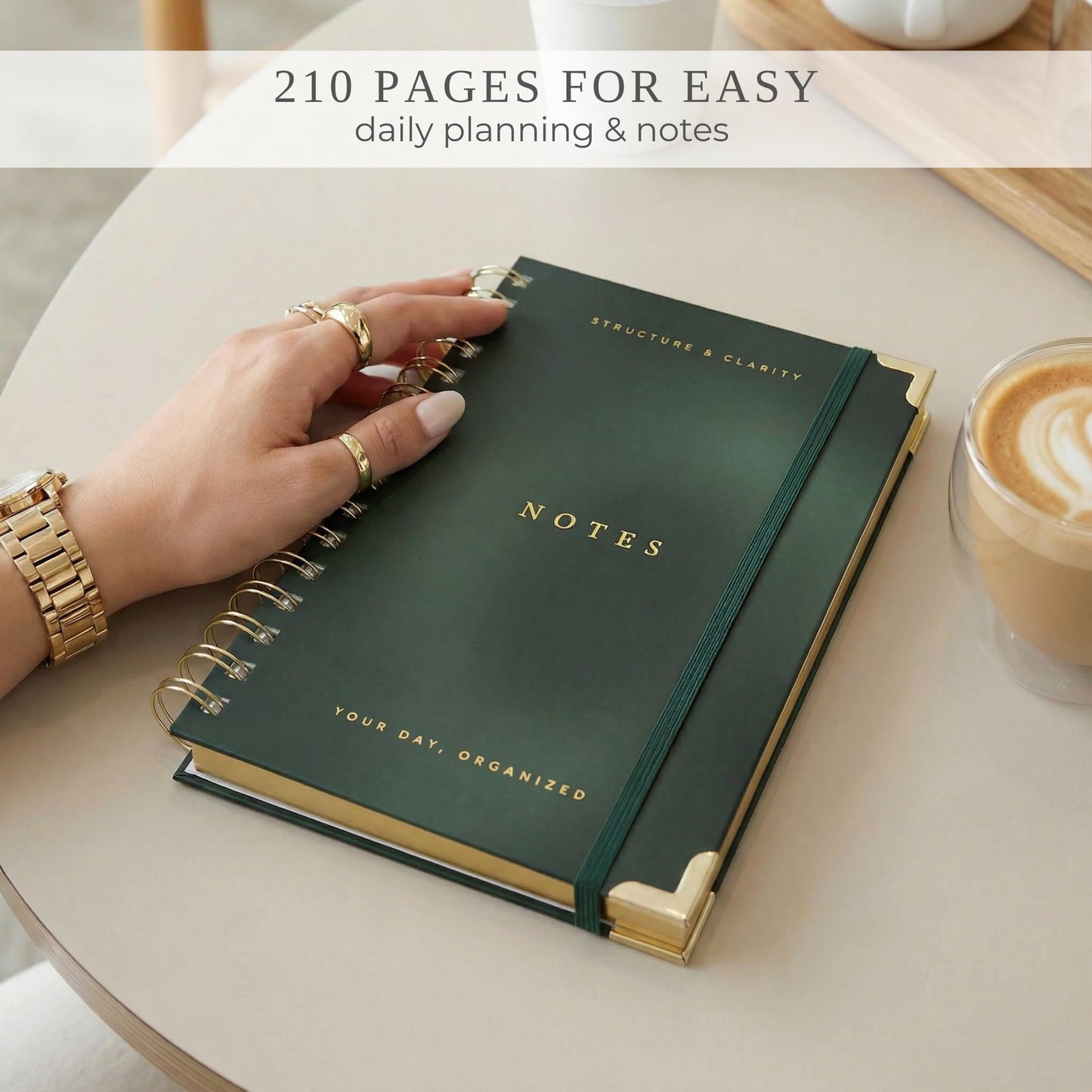 Aesthetic Daily Planner And Notebook With Hourly Schedule - Beautiful Spiral To do List Notepad For Work/Home to Organize Tasks And Appointments - Stylish School/Office Supplies Book For Women