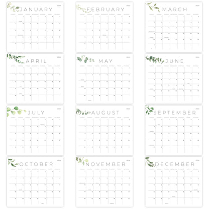 Beautiful 2024 Magnetic Fridge Calendar - Runs from January 2024 Until July 2025 - The Perfect Monthly Refrigerator Calendar With Greenery Designs for Easy Organizing