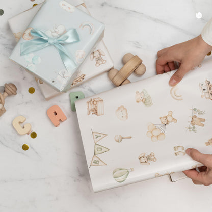 ZICOTO Beautiful Gift Wrapping Paper Rolls for Baby Shower - Cute Set of 3 Quality Rolls For Boys Birthdays & Baby Showers - Add a Touch of Magic to Every Gift You Wrap - 17 x 120 in