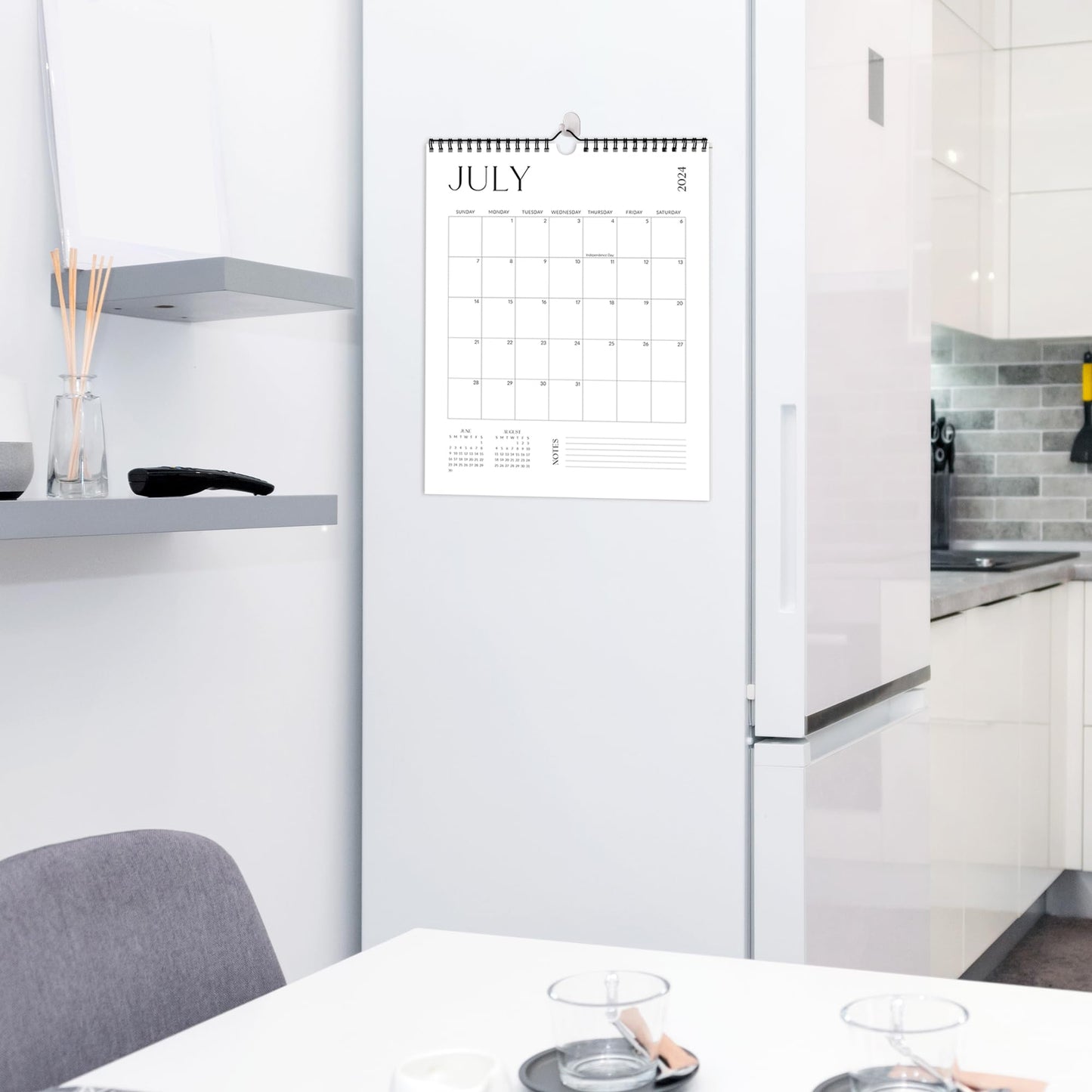 Beautiful 2025 Wall Calendar - Runs from June 2024 until December 2025 - 14.5"x11.5" 2024-2025 Office Wall Calendar for Easy Organizing