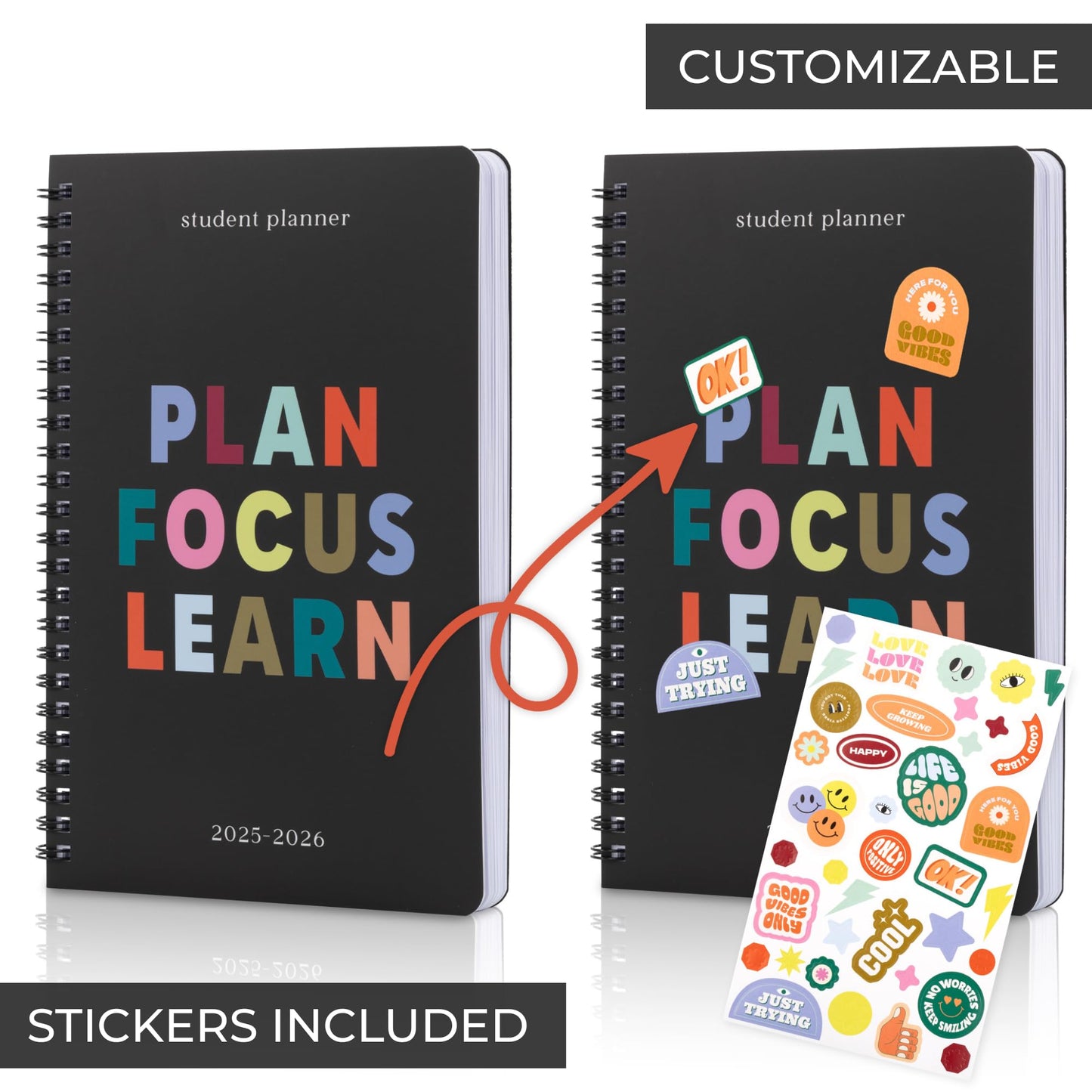 Aesthetic 2025-2026 Student Planner To Stay Organized - A Beautiful 8.5" x 5.5" Planner for Middle and High School Students with Weekly & Monthly Spreads For The 25-26 Academic Year