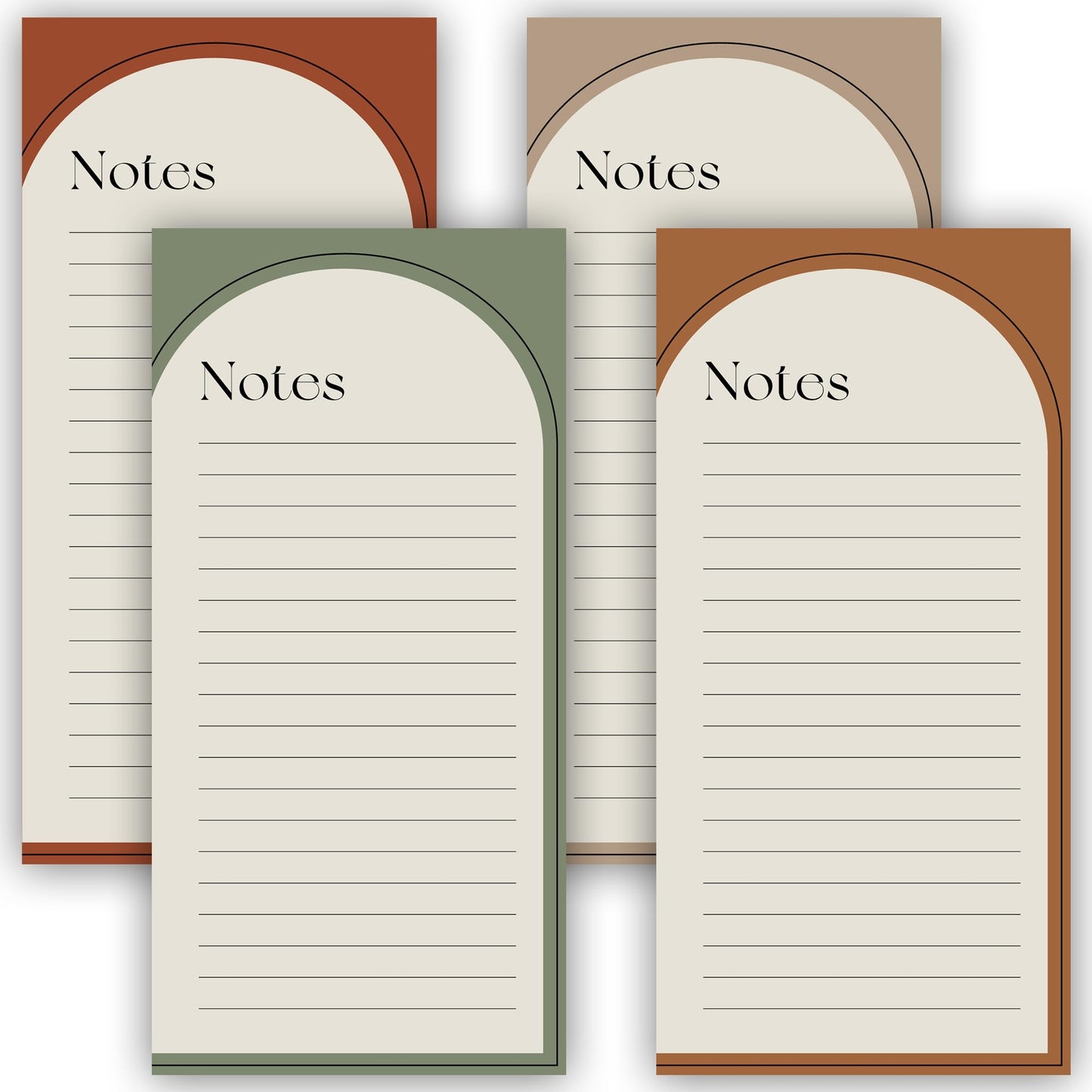 Beautiful Magnetic Notepads for Fridge - Set Of 4 Modern Note pads With Lined Pages to Easily Write Notes & Make Grocery/Shopping Lists - The Perfect To Do Pad w/ Strong Magnets for Your Refrigerator