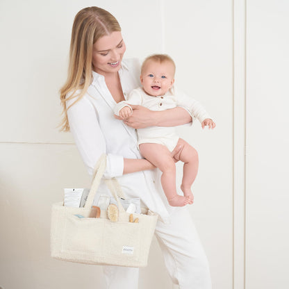 Beautiful Diaper Caddy Organizer - Versatile Storage Basket Easily Holds Diapers, Wipes and Other Baby Necessities - Perfect for Baby Showers, Functional Car Storage & Great Gift for Expecting Mothers