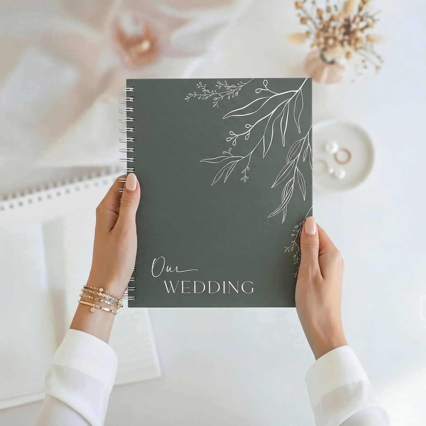Beautiful Minimalistic Wedding Planner Book and Organizer - Enhance Excitement and Makes Your Countdown Planning Easy - Unique Engagement Gift for Newly Engaged Couples, Future Brides and Grooms