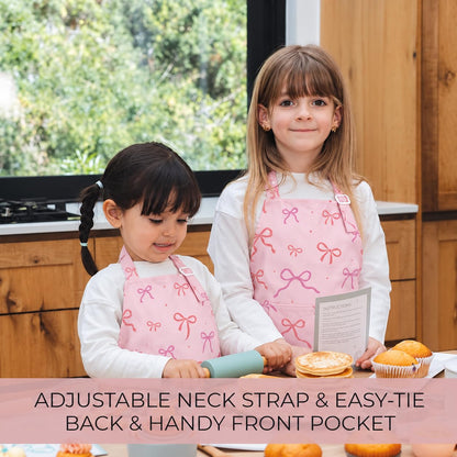 Kids Apron for Girls & Boys - Toddler Apron with Pocket for Cooking, Baking