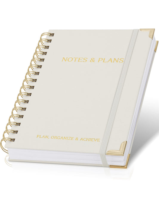 ZICOTO Aesthetic Daily Planner And Notebook With Hourly Schedule - Beautiful Spiral To do List Notepad For Work/Home to Organize Tasks And Appointments - Stylish School/Office Supplies Book For Women