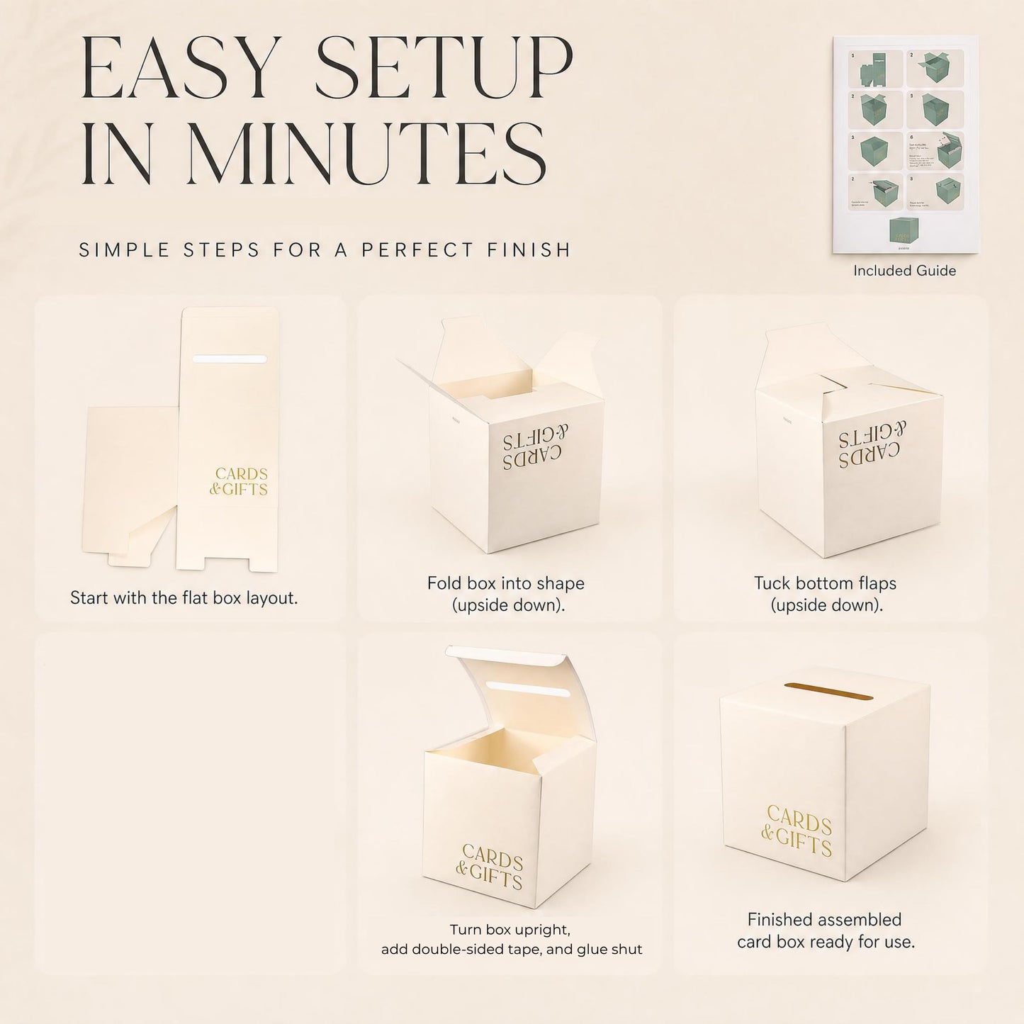 ZICOTO Elegant Wedding Card Box for a Beautiful Reception Gift Table – Lovely Card Box for Wedding, Graduation and Celebration Decor – Charming Envelope Gift Box