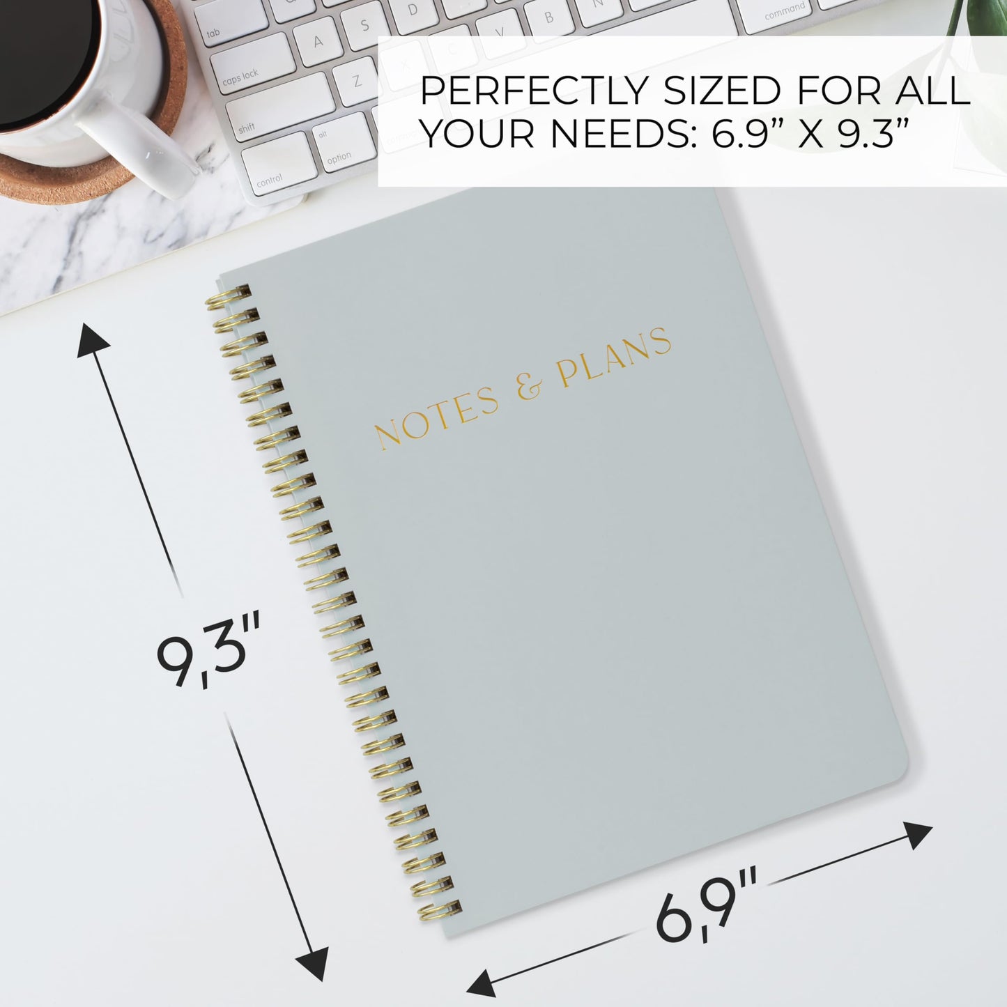 ZICOTO Beautiful Daily Planner And Notebook With Hourly Schedule - Aesthetic Spiral To do List Notepad to Easily Organize Your Tasks And Appointments - Stylish Book And School Or Office Supplies