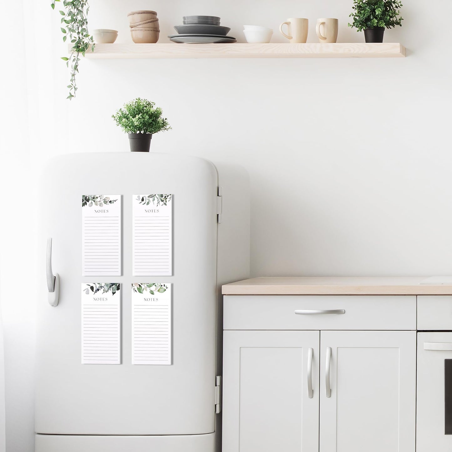 Beautiful Magnetic Notepads for Fridge - Set Of 4 Modern Note pads With Lined Pages to Easily Write Notes & Make Grocery/Shopping Lists - The Perfect To Do Pad w/ Strong Magnets for Your Refrigerator