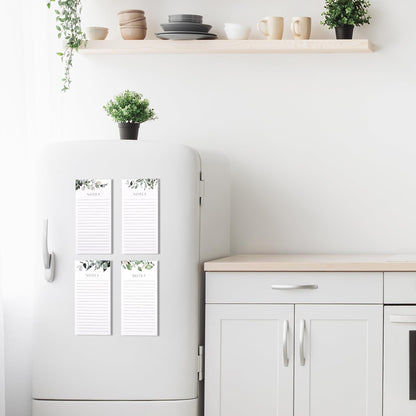 Beautiful Magnetic Notepads for Fridge - Set Of 4 Modern Note pads With Lined Pages to Easily Write Notes & Make Grocery/Shopping Lists - The Perfect To Do Pad w/ Strong Magnets for Your Refrigerator
